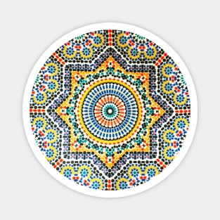 Exotic Colorful Moroccan Tile Design Magnet